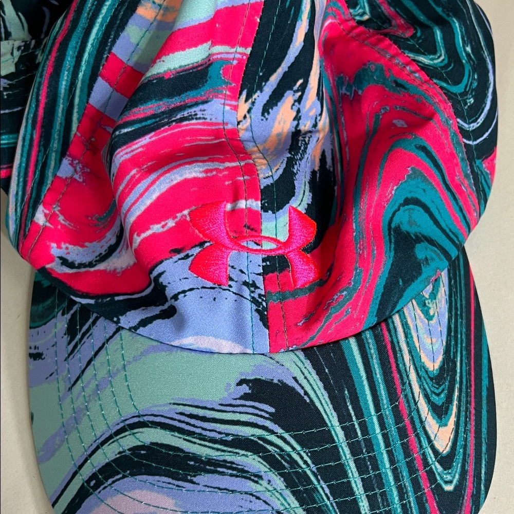 Under Armour Youth Hat with Swirl Design - Pink and Blue - Picture 2 of 6